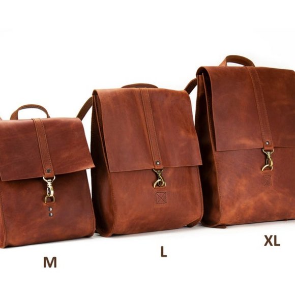 Womens leather backpack purse - Picture 3 of 8